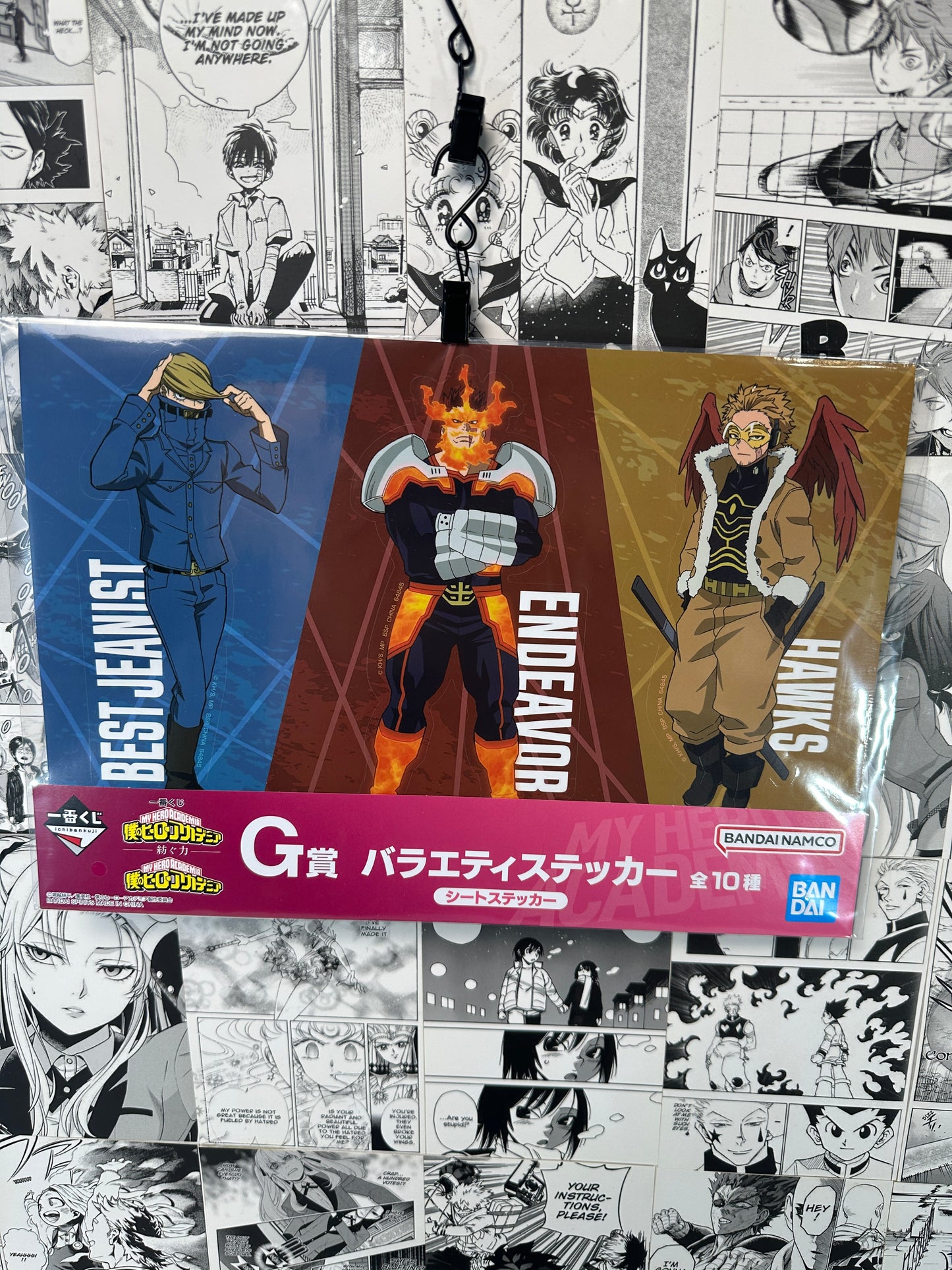My hero academia - Best Jeanist, Endeavor and Hawks sticker sheet G prize 8.25” X 11.75” Weaving power kuji