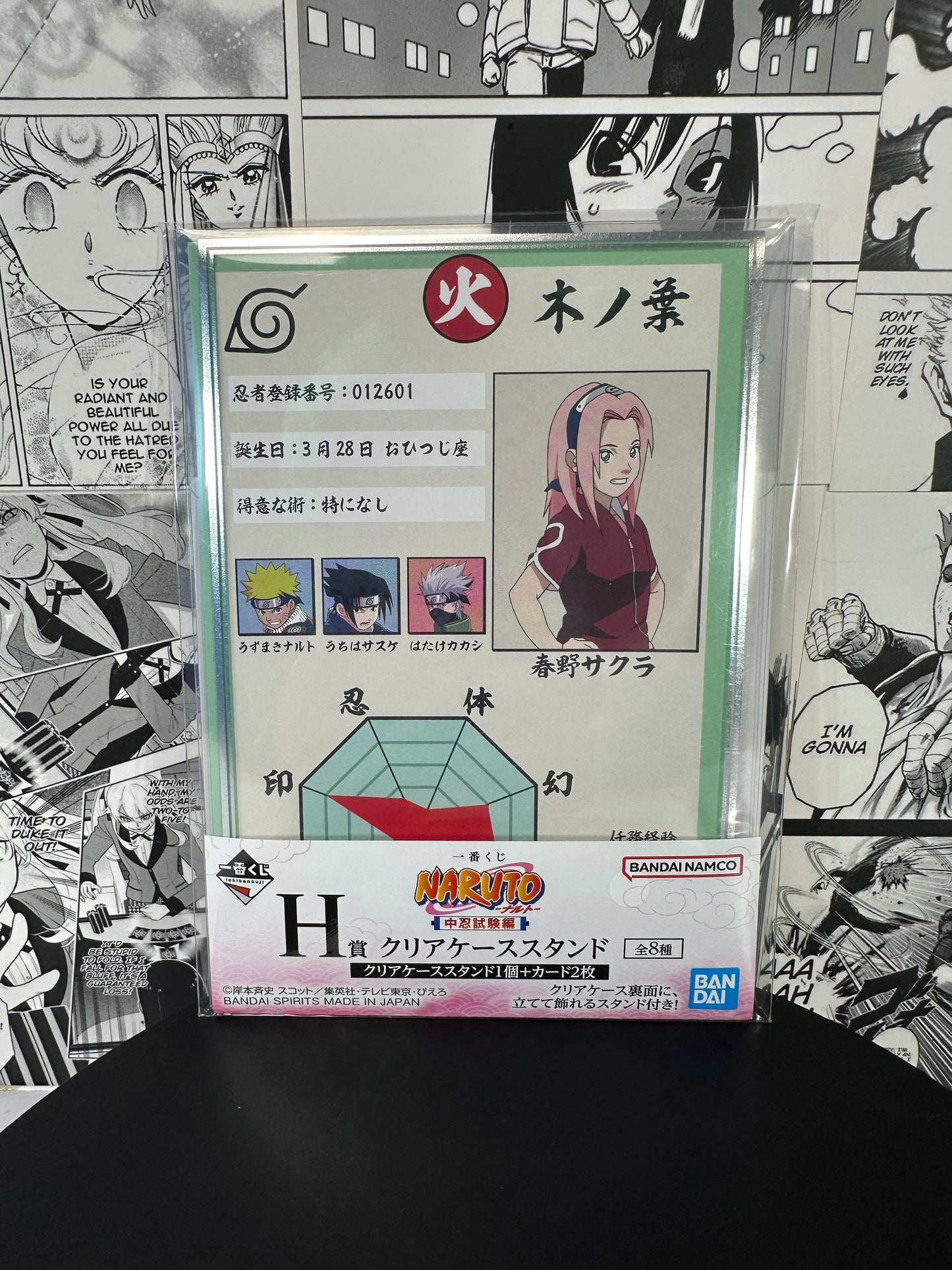 Naruto - Sakura Haruno assesment card clear case stand H prize Chunin exam kuji