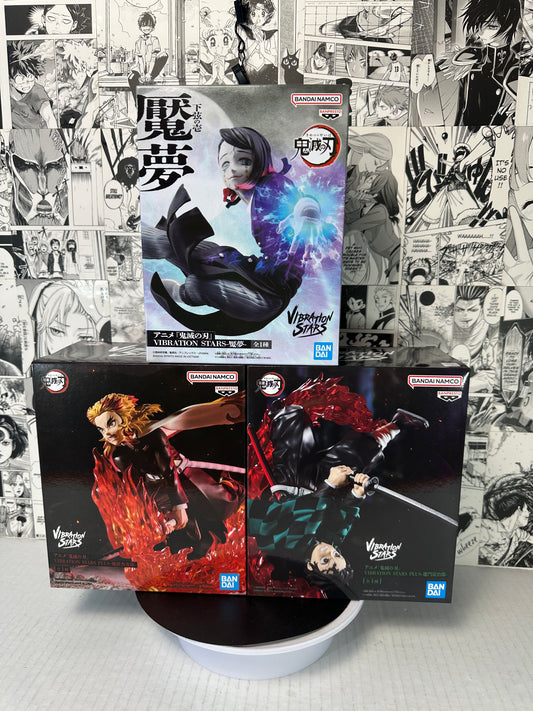 (Lightning Pull Game) Demon Slayer: Kimetsu no Yaiba - Rengoku, Tanjiro and Enmu Vibration Stars Bundle