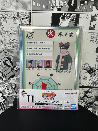 Naruto - Choji assesment card clear case stand H prize Chunin exam kuji