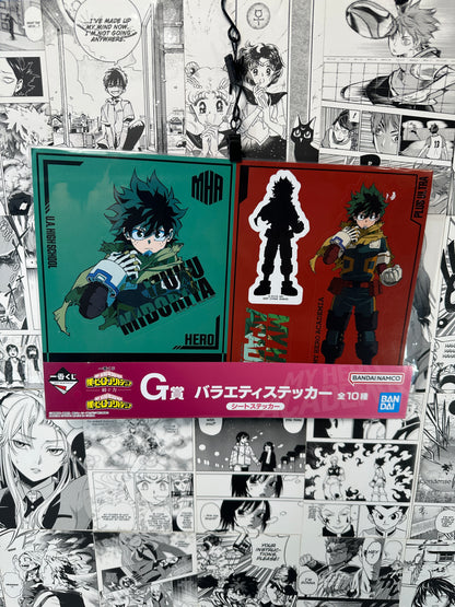 My hero academia - Izuku Midoriya sticker sheet G prize 8.25” X 11.75” Weaving power kuji