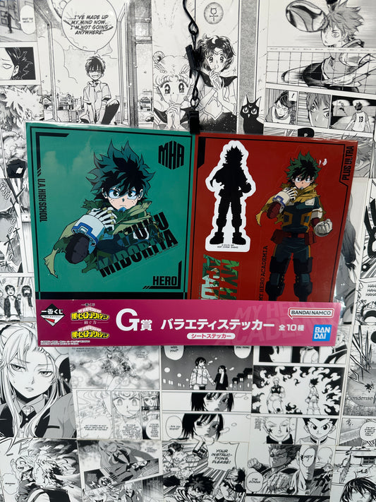 My hero academia - Izuku Midoriya sticker sheet G prize 8.25” X 11.75” Weaving power kuji