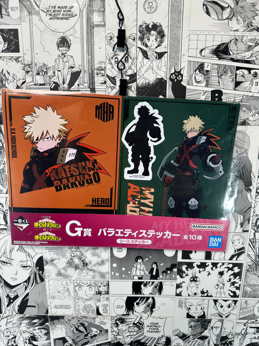 My hero academia - Katsuki Bakugo sticker sheet G prize 8.25” X 11.75” Weaving power kuji
