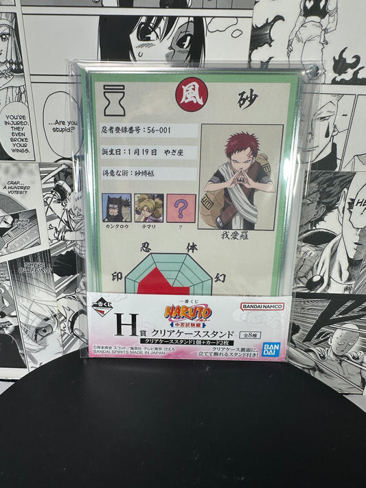 Naruto - Gaara assesment card clear case stand H prize Chunin exam kuji