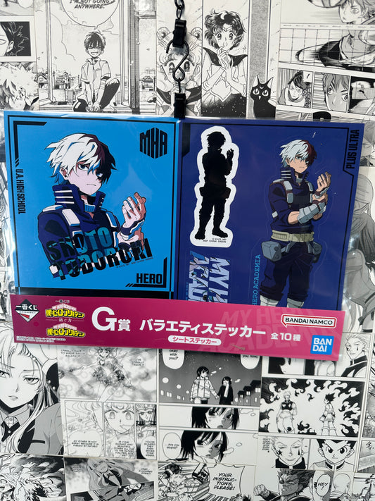 My hero academia - Shoto Todoroki sticker sheet G prize 8.25” X 11.75” Weaving power kuji