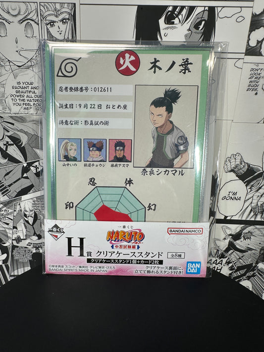 Naruto - Shikamaru Nara assesment card clear case stand H prize Chunin exam kuji