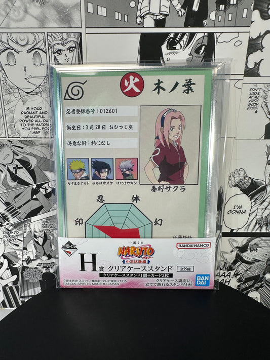 Naruto - Sakura Haruno assesment card clear case stand H prize Chunin exam kuji