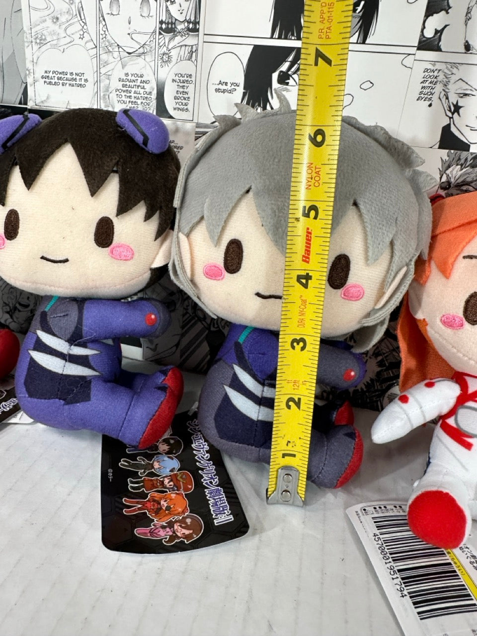 Evangelion - 4 plushie set Rei, Asuka, Shinji and Kaworu 6.5” tall