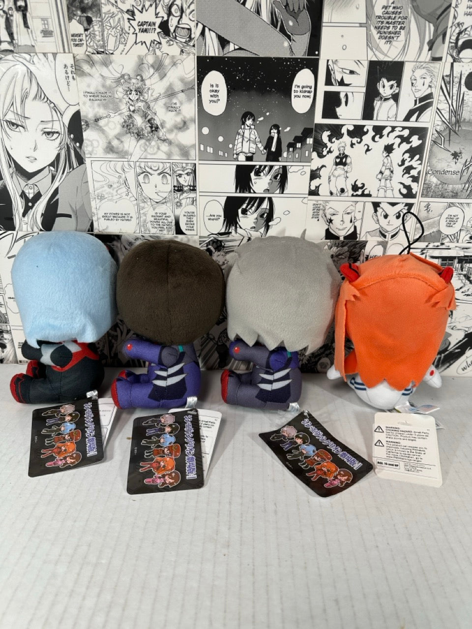 Evangelion - 4 plushie set Rei, Asuka, Shinji and Kaworu 6.5” tall